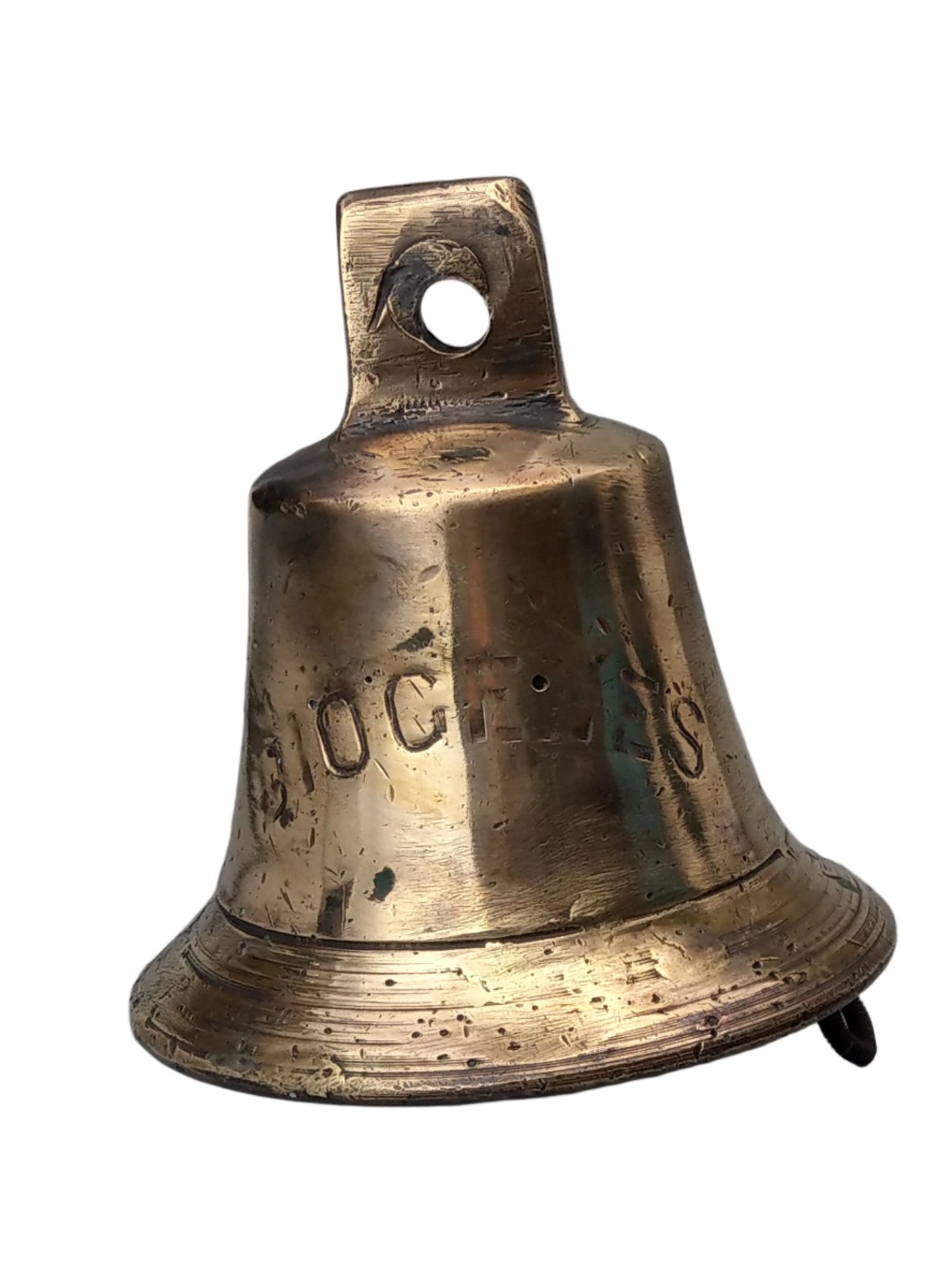 Large, heavy bronze ship's bell, Diogenes, early 20th century.
