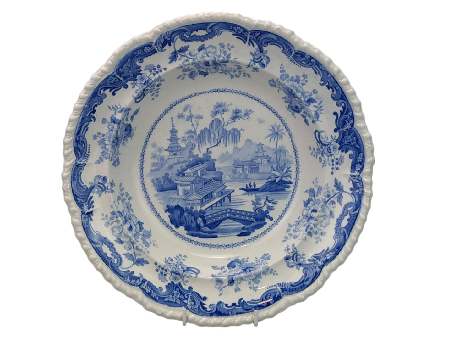 Blue and White Soup Plate Minton Chinese Marine 