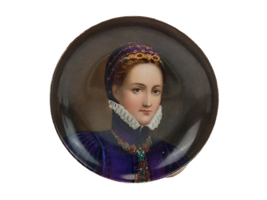 Miniature Cabinet Plate portrait of Philippine Wesler Vienna Style by Franz Unterberger