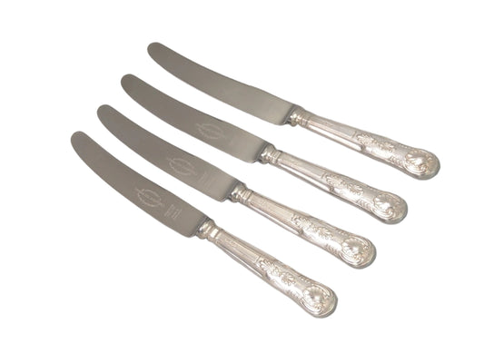 Viners Cutlery Table Knives Set of 4 Sterling Silver Handle E. Viner c.1962