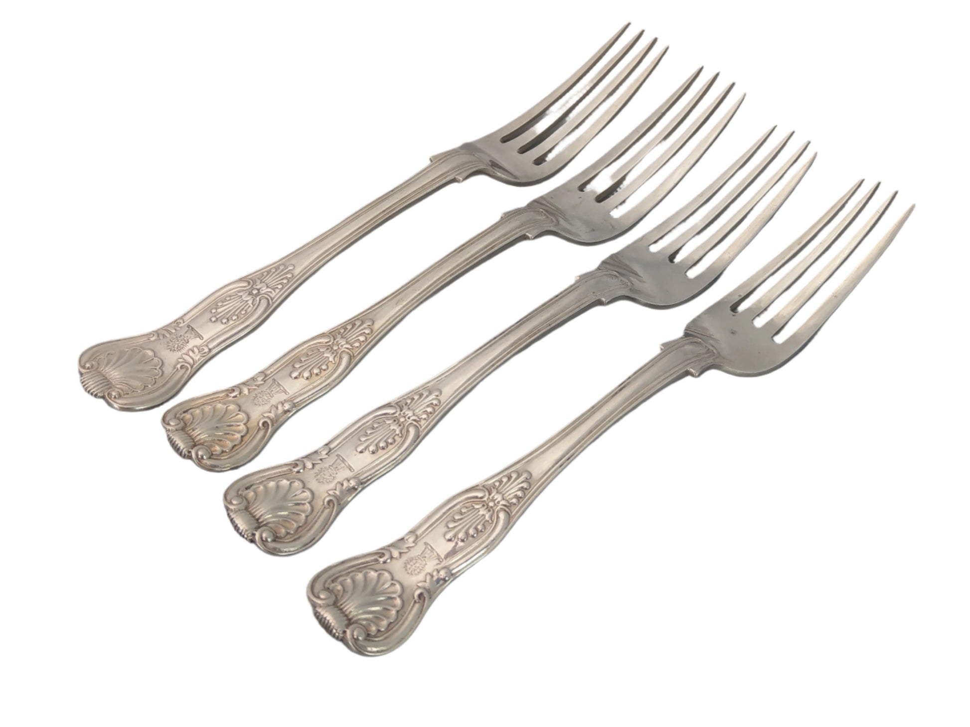 Sterling Silver Forks, King Pattern, Charles Boyton, Heraldic Crest Sheaf of Wheat