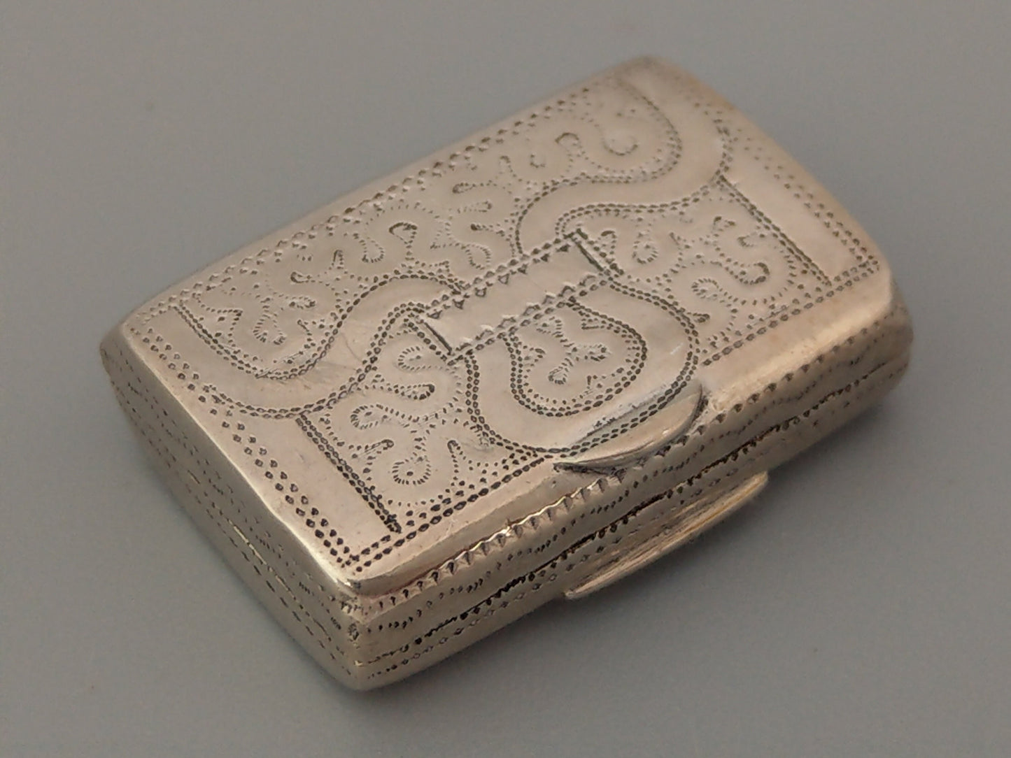 Sterling silver vinaigrette box J Wilmore Birmingham c1820