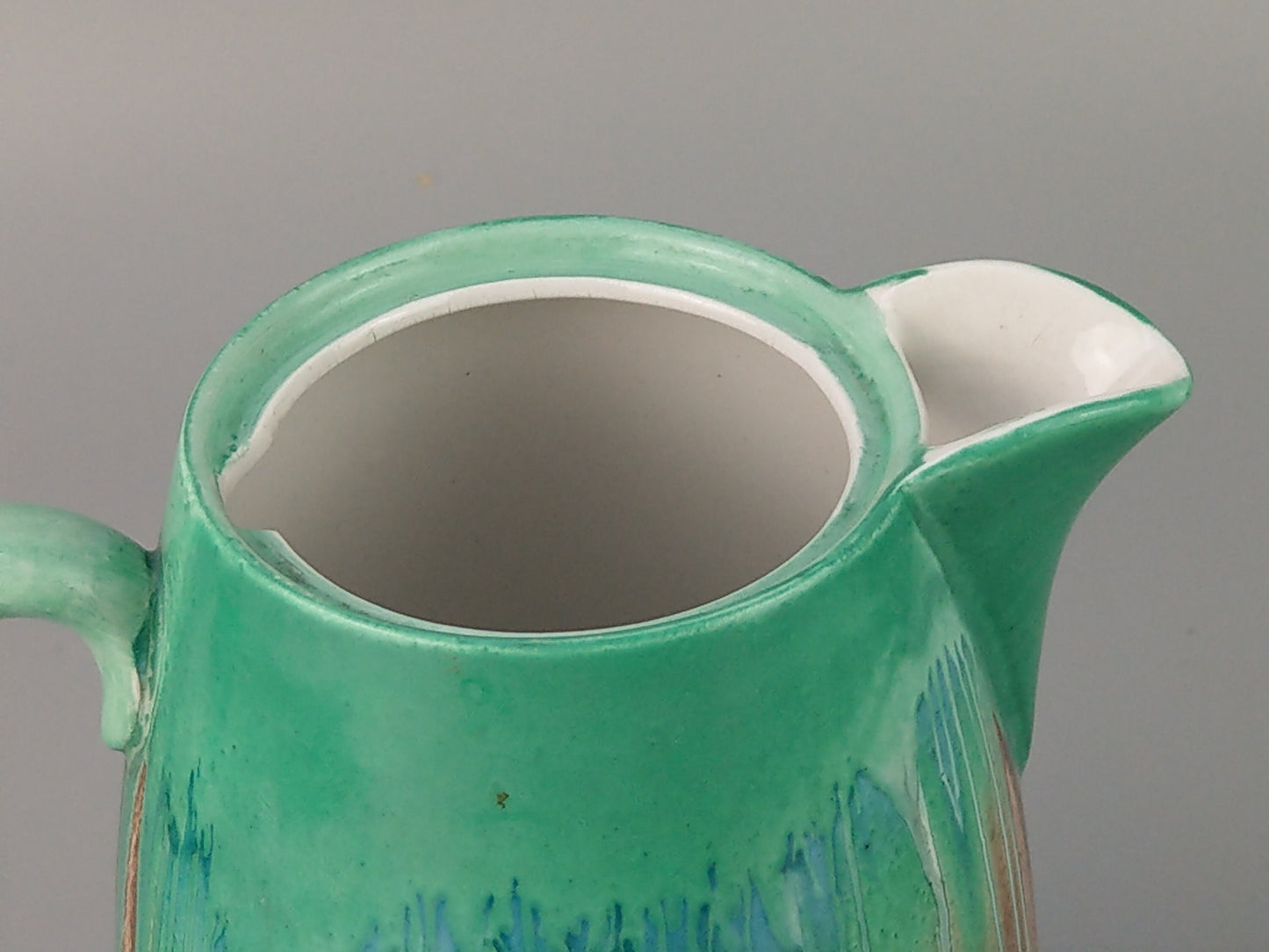 Mint green Coffee pot drip glaze by Shelley Harmony ware pattern 8829