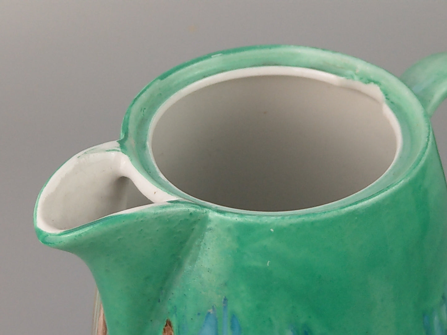 Mint green Coffee pot drip glaze by Shelley Harmony ware pattern 8829